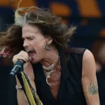 Aerosmith lead singer Steven Tyler performs at the 2018 New Orleans Jazz and Heritage Festival. New Orleans^ LA - May 5^ 2018.