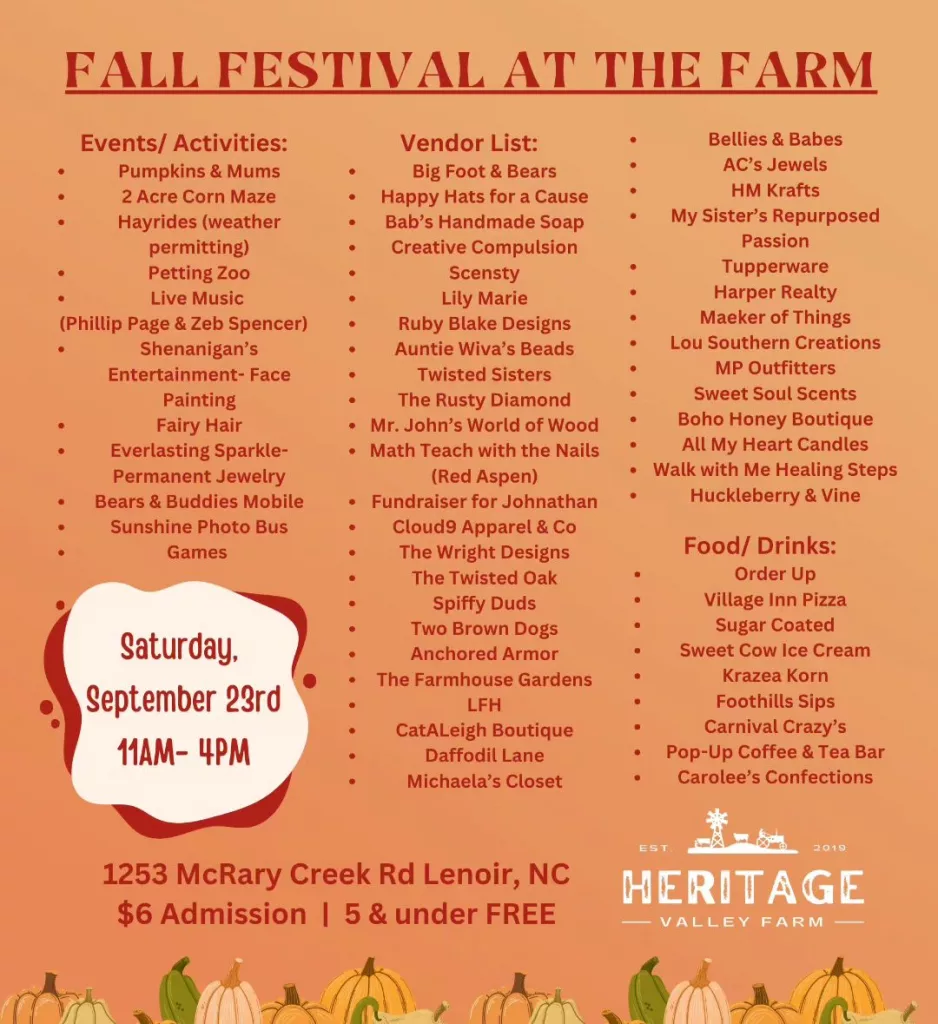 Fall Festival Heritage Valley Farm Foothills Radio Group