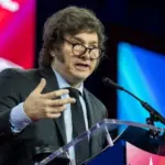 President of Argentina Javier Milei speaks during CPAC Conference 2024 at Gaylord National Resort Convention Center in Washington DC on February 24^ 2024