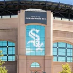 The exterior of the MLB's Chicago White Sox's Guaranteed Rate Field. CHICAGO^ IL^ USA - AUGUST 24^ 2019