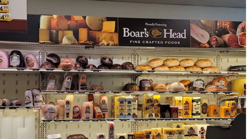 Boar's Head deli in Fairway Market on 2d Avenue^ New York City. It offers variety of hams^ cheeses^ sausages and other products. New York^ NY^ USA - July 15^ 2024