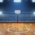 Basketball court on 3d illustration