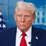 President Donald Trump speaks at a White House press briefing after a Black Hawk helicopter collided with American Airlines flight 5342 by DCA airport WASHINGTON – January 30 2025