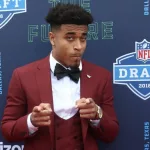 NFL star Jaire Alexander attends the 2018 NFL Draft at AT&T Stadium on April 26^ 2018 in Arlington^ Texas.