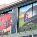 arionza diamondbacks (Mlb) images on outside of stadium Picture of Helmet with Diamondbacks logo and closeup of player's jersey