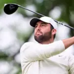 Scottie Scheffler of United States in action during a practice round prior to the 2024 PGA Championship at Valhalla Golf Club on May 13^ 2024 in Louisville^ Kentucky.
