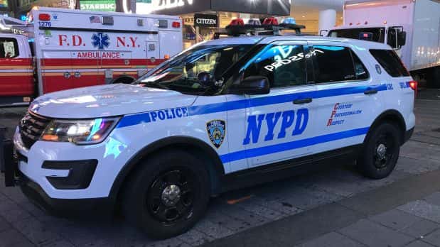 A New York Police Department vehicle