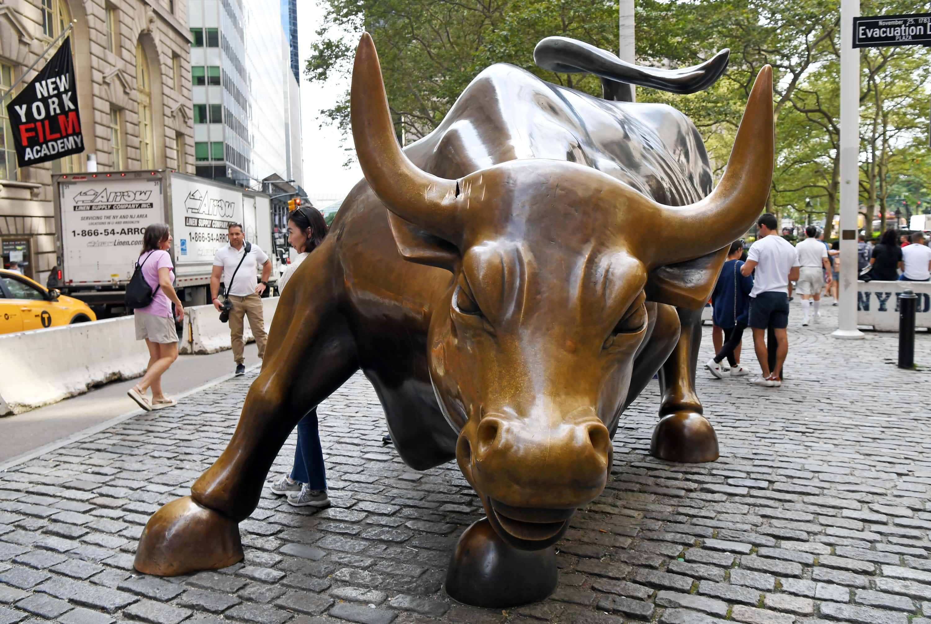 charging bull mini statue