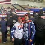 Syndication: CherryHill: William Dzugan (left) and Josh Smail - both of Mayslanding - slept overnight in line in WIldwood for President Trump's 2020 campaign rally. It paid off with an excellent view of their Presidential candidate.Stage 1