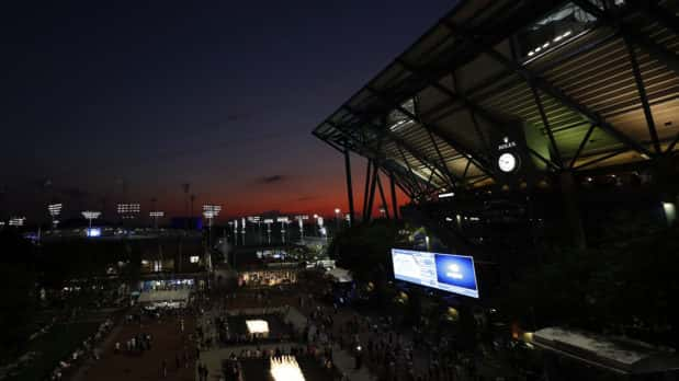 Sep 4, 2019; Flushing, NY, USA; A general view outside Arthur Ashe Stadium during the match between Bianca Andreescu of Canada and Elise Mertens of Belgium (both not pictured) in a quarterfinal match on day ten of the 2019 US Open tennis tournament at USTA Billie Jean King National Tennis Center. Mandatory Credit: Geoff Burke-USA TODAY Sports