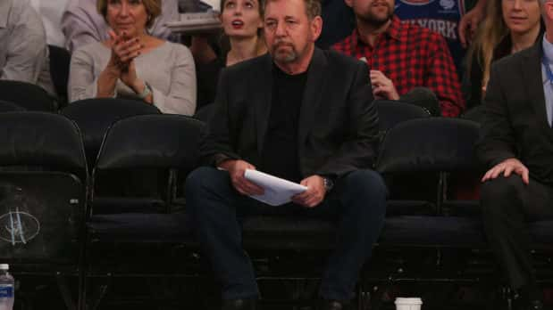 Oct 28, 2019; New York, NY, USA; New York Knicks executive chairman James Dolan watches during the third quarter against the Chicago Bulls at Madison Square Garden. Mandatory Credit: Brad Penner-USA TODAY Sports