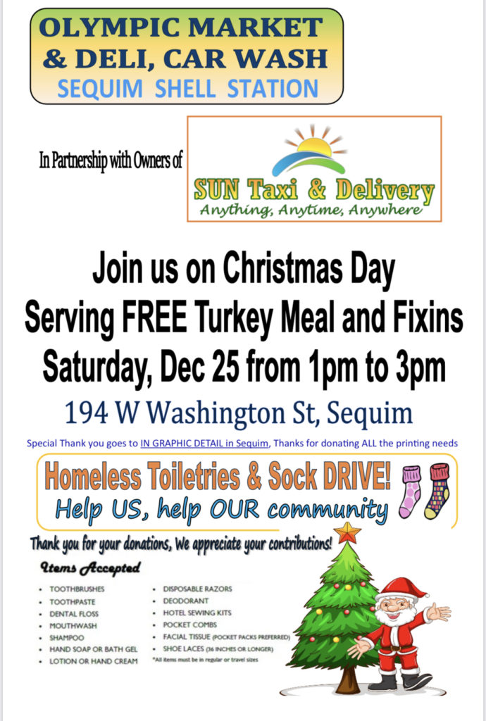 Sequim Christmas Bazaars 2022 Free Christmas Day Dinner 1Pm-3Pmmyclallamcounty.com | Myclallamcounty.com
