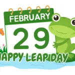 happy-leap-day-on-29-february-with-cute-frog-in-flat-style-cartoon-hand-drawn-background-templates-illustration