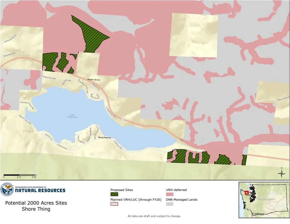 Timberland at Lake Sutherland and Power Plant set aside for
