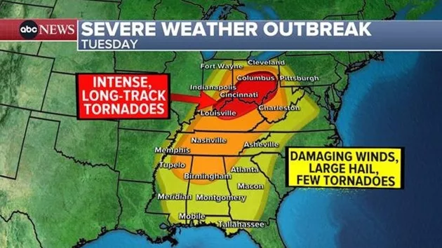 Tornado threat targets Ohio Valley as severe storms barrel through the ...