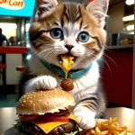 cat-eating-burger