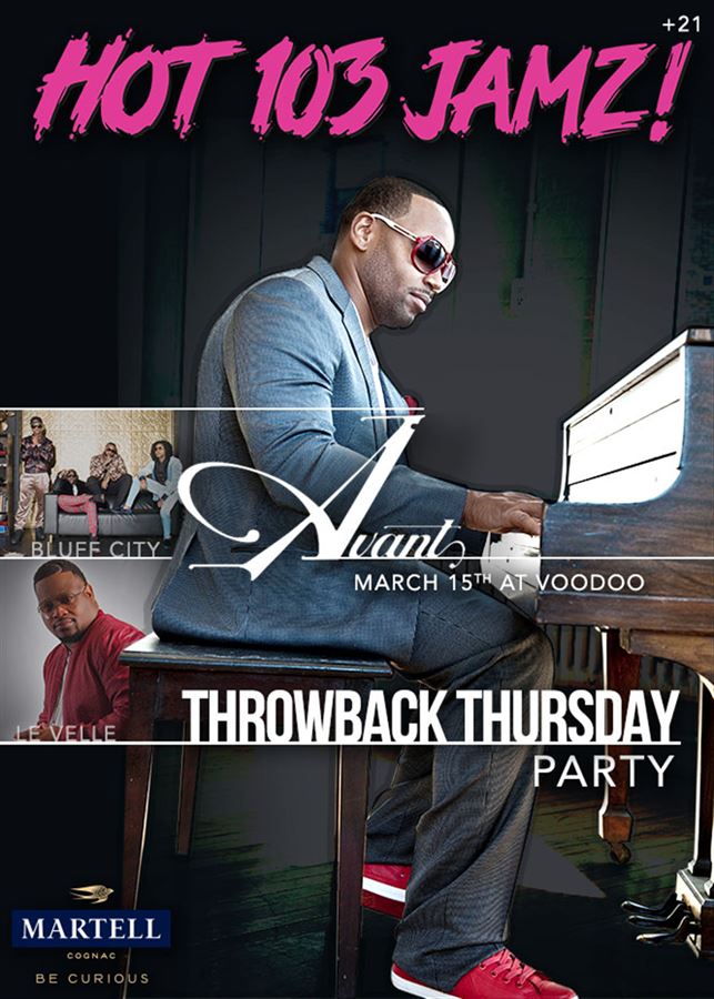 Throwback Thursday Party Starring Avant Hot 103 Jamz!