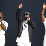 Shawn Stockman^ Wanya Morris and Nathan Morris of Boyz II Men perform at NYCB Live at the Nassau Veterans Memorial Coliseum on July 7^ 2017 in Uniondale^ New York.