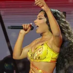Megan Thee Stallion performs for a huge crowd at Bonnaroo music festival Manchester^ Tennessee USA - 06-16-2024