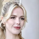 Kiernan Shipka outside Stockholm City Hall before entering Max Mara Resort24 fashion show. STOCKHOLM^ SWEDEN - JUNE 11^ 2023