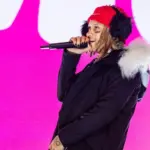 Trippie Redd joins KSI on stage during a performance at Misfits Boxing X-Series 17 in Dublin's 3Arena Dublin^ Ireland - August 31 2024