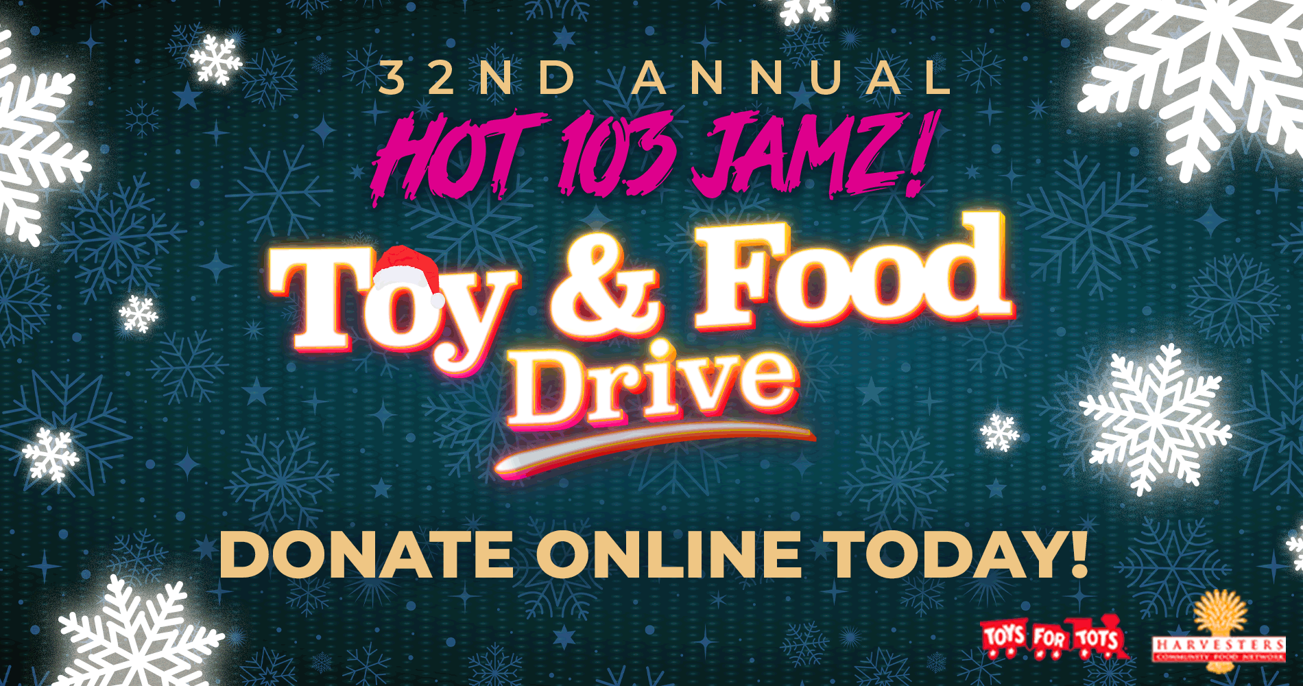 32nd Annual Hot 103 Jamz Toy & Food Drive – DONATE TODAY!