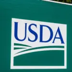 'USDA' logo/sign. The US Department of Agriculture is responsible for laws related to farming^ forestry^ and food Peru - Circa August 2018: USDA Service Center