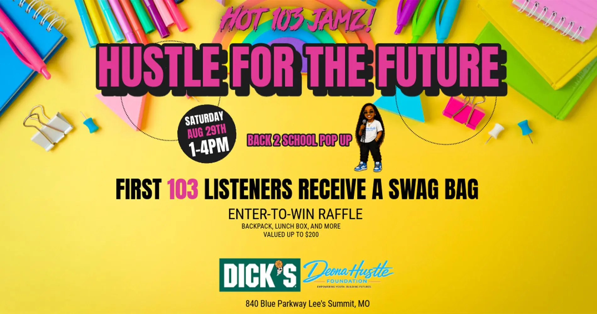 Hustle for the Future – Back 2 SchoolPop Up | Aug. 29th!