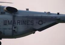 US Marine Corps Sikorsky CH-53E Super Stallion Heavy lift Helicopter taking off