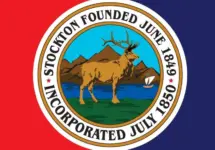 Stockton California flag vector illustration