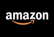 Amazon logo. Editorial icon isolated on black background