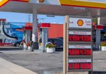 Gas prices at Shell station on Foothill Boulevard in Pasadena^ California - January 31^ 2026