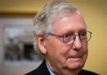 US Senate Minority Leader Mitch McConnell (Republican of Kentucky) speaks with reporters in his office in the US Capitol. Washington^ DC US - Nov 15^ 2022