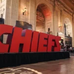 Chiefs displays inside Union Station^ in celebration of the Chiefs 2023 Super Bowl win. Kansas City^ Missouri - February 23^ 2023