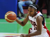 Tina Charles^ USA team during basketball game between UMMC (Yekaterinburg^ Russia) and USA National Team on UMMC Cup contest. USA won 78:63 on October 11^ 2009.