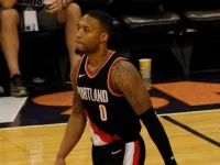 DAMIAN LILLARD guard for the Portland Trailblazers at Talking Stick Resort Arena in Phoenix Arizona USA October 11^2017.