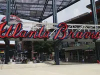 An entrance to Truist Stadium in Atlanta^ Georgia -- home field of Major League Baseball team of Atlanta Braves. Atlanta^ GA^ USA: June 12^2021