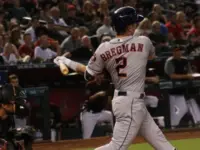 Alex Bregman infielder for the Houston Astros at Chase Field in Phoenix^Arizona USA May 4^2018.