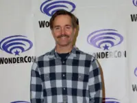 Will Forte arrives at the press room for "Housebroken" during Day 2 of the 2023 WonderCon convention at the Anaheim Convention Center on March 25^ 2023.