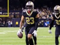 #23 MARSHON LATTIMORE JACKSONVILLE JAGUARS VS NEW ORLEANS SAINTS WEEK 7 OCTOBER 19^ 2023 CAESARS SUPERDOME NEW ORLEANS LOUISIANA