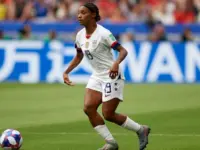 Crystal Dunn during the 2019 FIFA Women's World Cup France Final match between The United State of America and The Netherlands at Stade de Lyon on July 7^ 2019 in Lyon^ France.