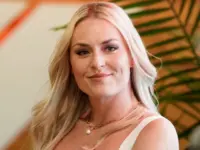 World Cup alpine ski racer Lindsey Vonn speaks at the Women Drive event at Miami International Autodrome on May 1^ 2025.
