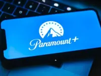 Paramount plus logo on smartphone screen. Rostov-on-Don^ Russia - November 15 2021