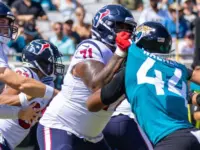 #71 TYTUS HOWARD # 44 TRAVON WALKER at HOUSTON TEXANS VS JACKSONVILLE JAGUARS OCTOBER 9^ 2022 at TIAA BANK FIELD JACKSONVILLE FLORIDA D'Avril Grant