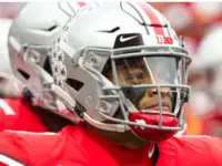 Justin Fields #1 - NCAA Division 1 Football University of Maryland Terrapins Vs. Ohio State Buckeyes on November 11th 2019 at Ohio State Stadium in Columbus^ Ohio USA