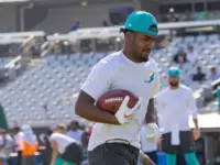 17 JAYLEN WADDLE WR MIAMI DOLPHINS VS JACKSONVILLE JAGUARS PRE SEASON WEEK 3 AUGUST 26^ 2023 EVERBANK STADIUM JACKSONVILLE FLORIDA