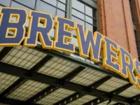 Milwaukee Brewers' American Family Field MLB Baseball stadium entrance Milwaukee^ Wisconsin - May 26^ 2022