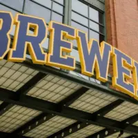 Milwaukee Brewers' American Family Field MLB Baseball stadium entrance Milwaukee^ Wisconsin - May 26^ 2022