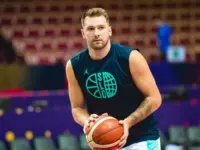 EuroBasket 2025: Slovenia - Poland at Spodek Arena Katowice. Luka Dončić (Slovenia^ 77). KATOWICE^ POLAND – AUGUST 28^ 2025