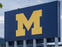 University of Michigan Wolverines' logo at NCAA football stadium Ann Arbor^ MI - May 27^ 2022